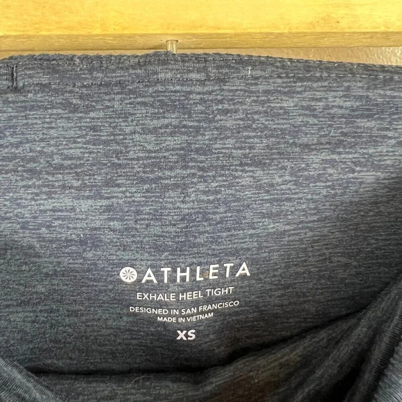 Athleta Exhale Stash Pocket Heel Tight Legging Size XS Blue Yoga Workout - Picture 7 of 12